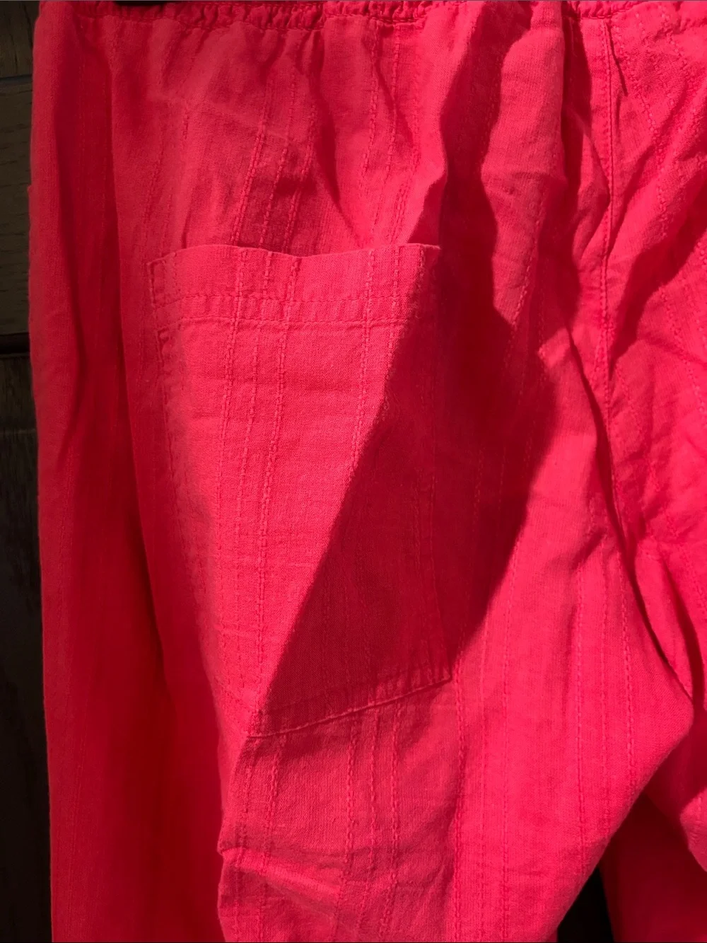 Lagaci Vibrant Red Wide-Leg Drawstring Trousers - Picture 4 of 4